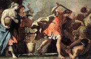 RICCI, Sebastiano Moses Defending the Daughters of Jethro oil painting on canvas